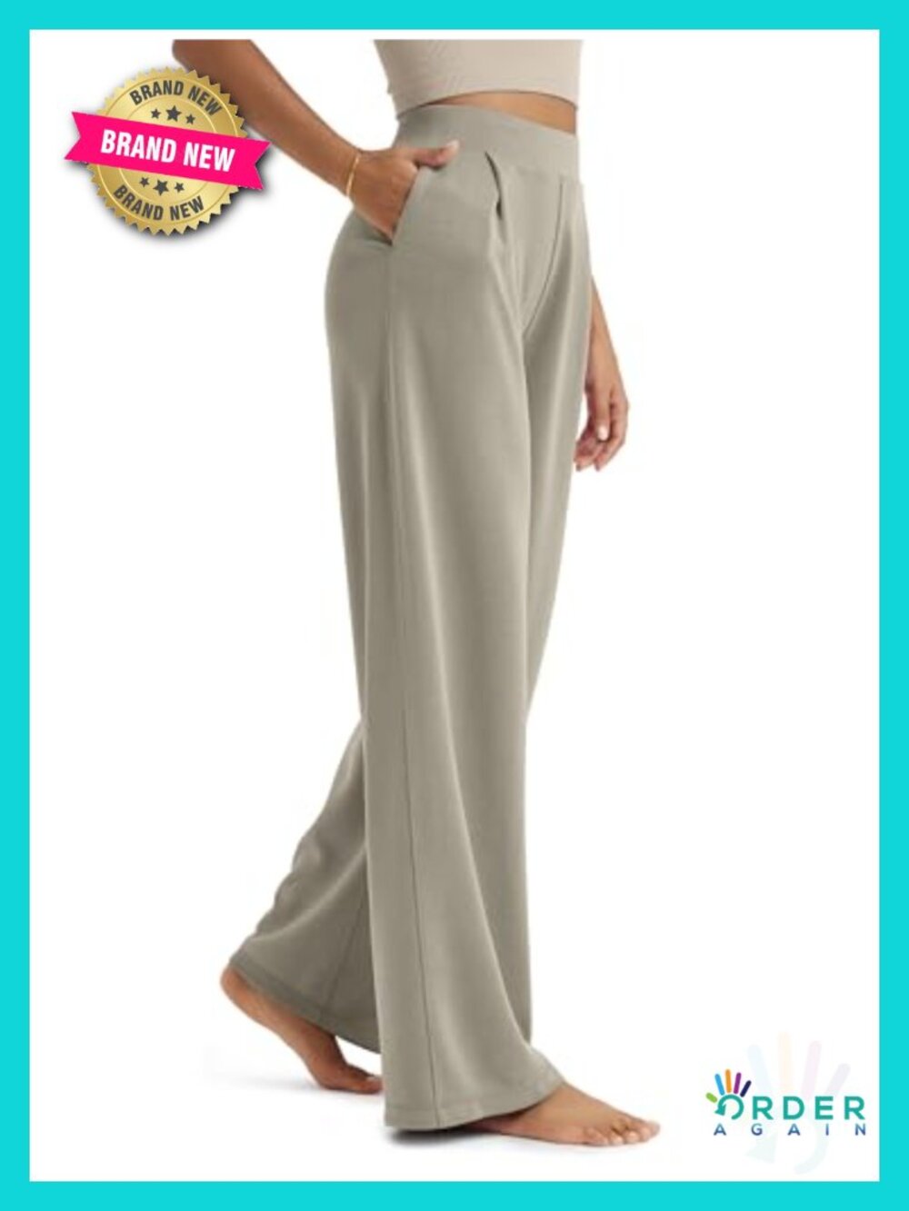 Modal Soft Wide Leg Pants High Waist Casual Relaxed Pockets